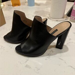French Connection Black Mules